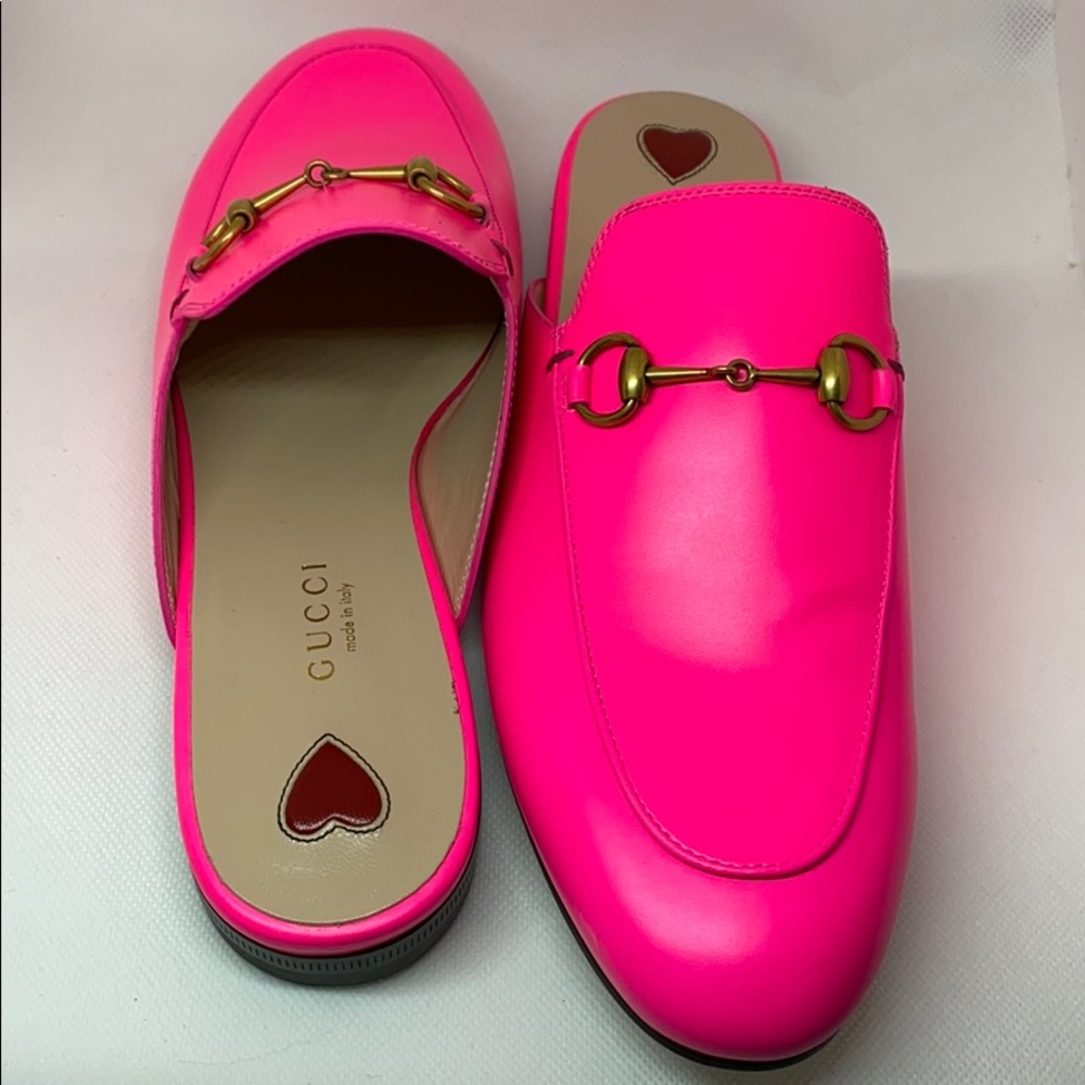Gucci Hot Pink Princetown Leather Mules - OBO